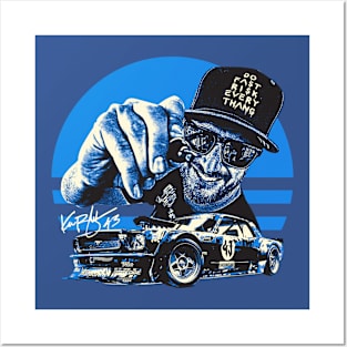 Ken Block blue Posters and Art